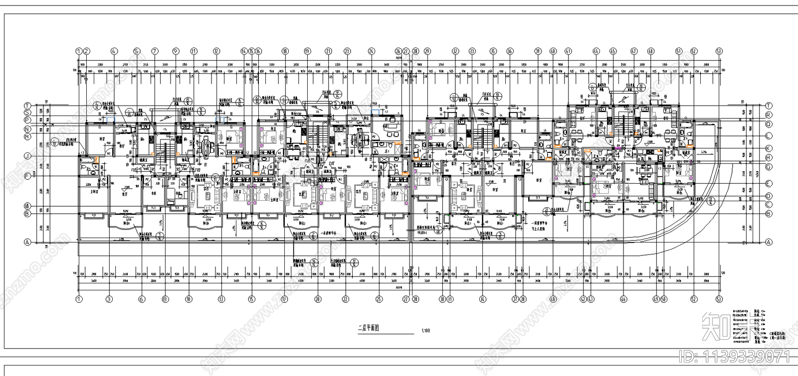 多层住宅建筑cad施工图下载【ID:1139339071】