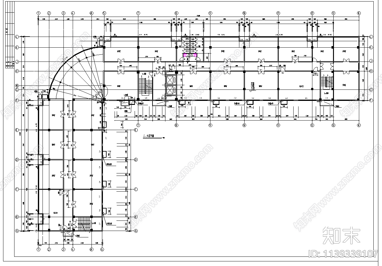 底商住宅楼建筑cad施工图下载【ID:1139339107】