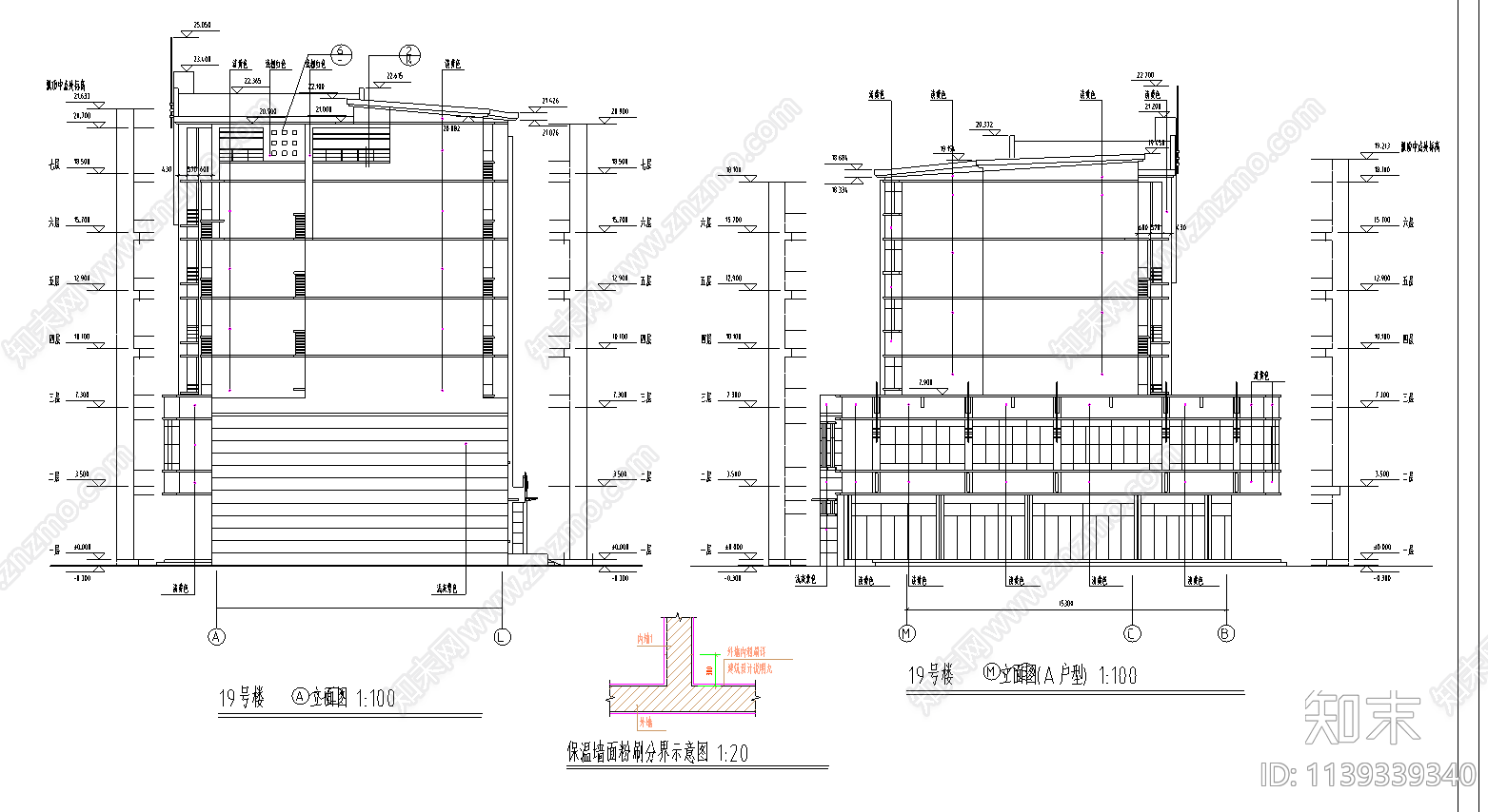 住宅区建筑cad施工图下载【ID:1139339340】