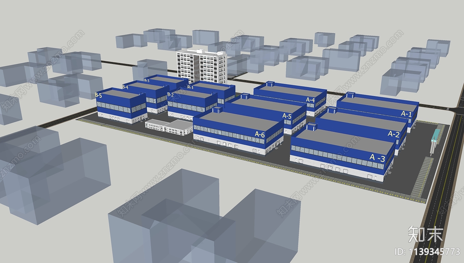 现代产业园SU模型下载【ID:1139345773】