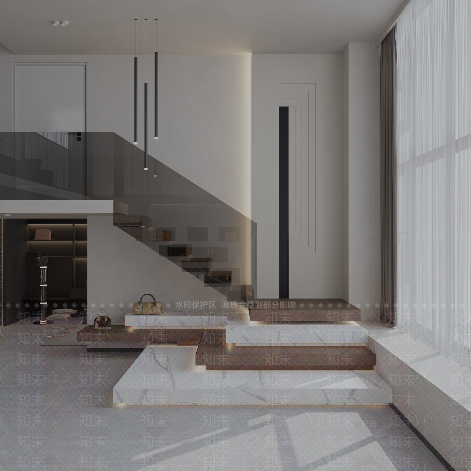 现代楼梯家居专卖店3D模型下载【ID:1139349836】