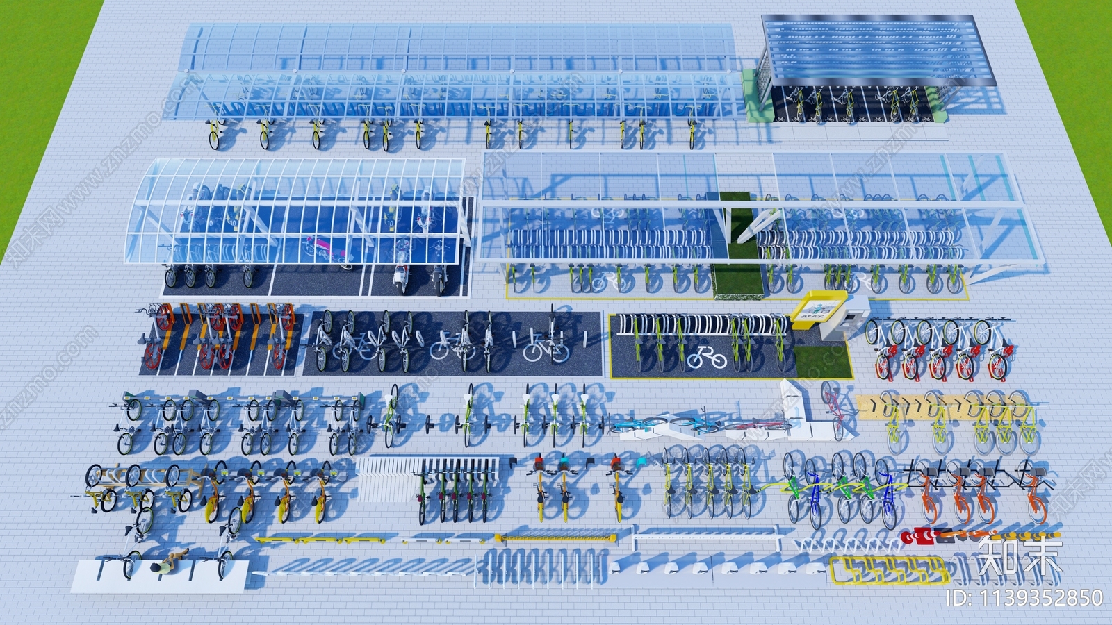 现代自行车停车架SU模型下载【ID:1139352850】