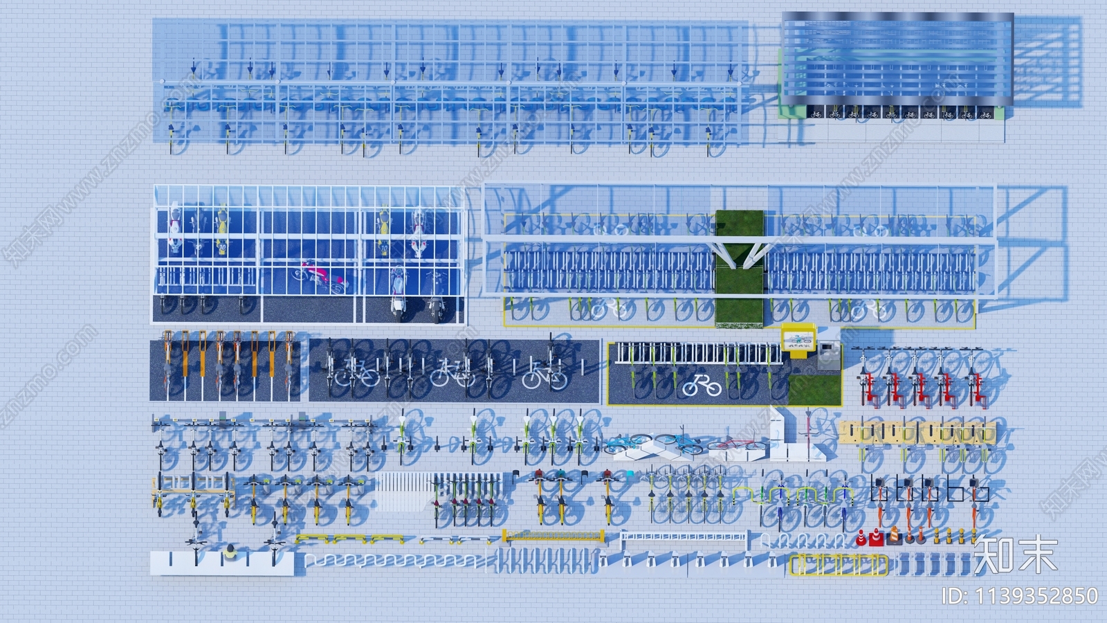 现代自行车停车架SU模型下载【ID:1139352850】