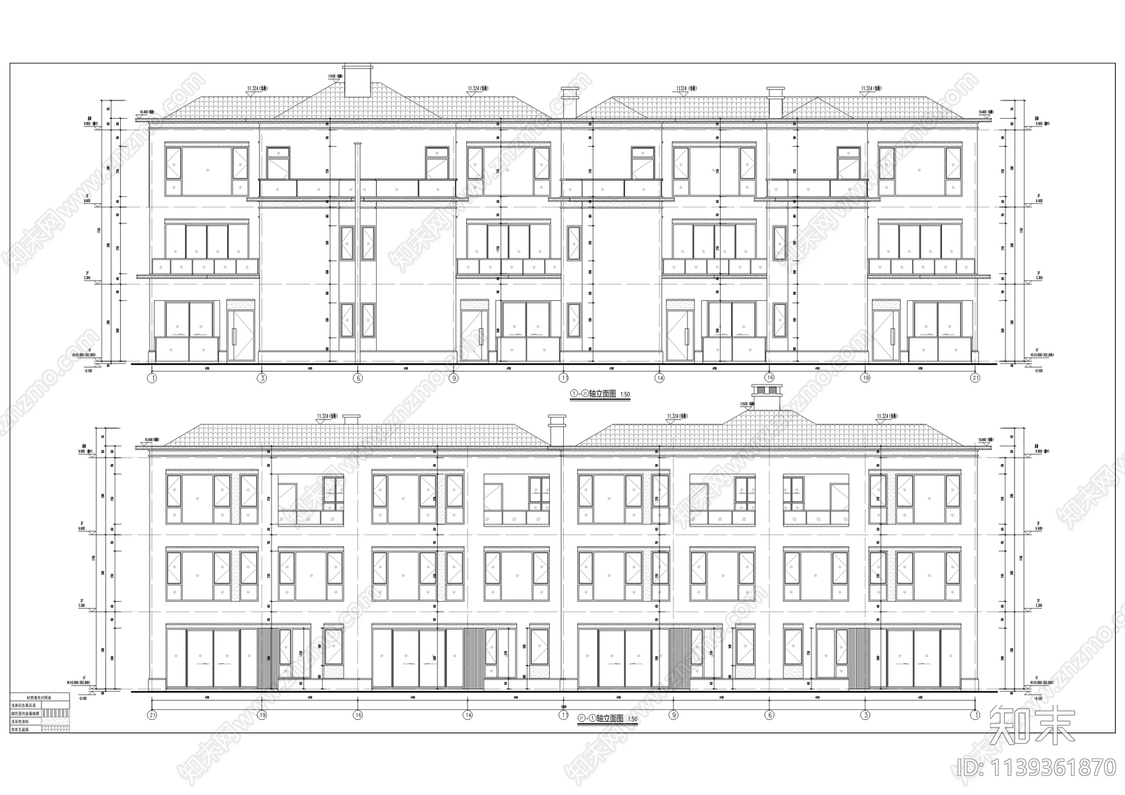 住宅楼建筑cad施工图下载【ID:1139361870】