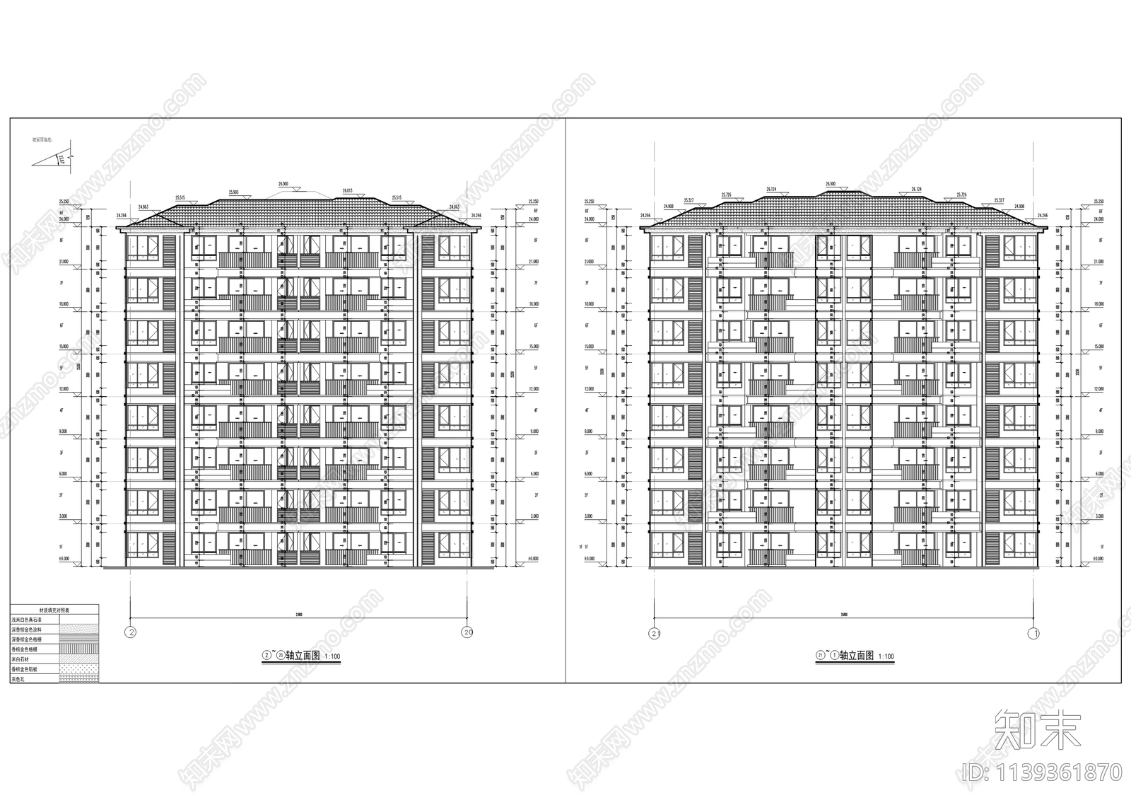 住宅楼建筑cad施工图下载【ID:1139361870】