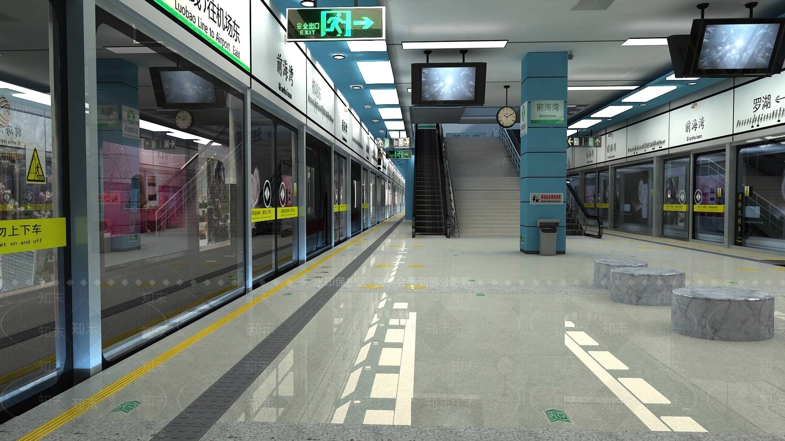 现代地铁站3D模型下载【ID:1139357740】