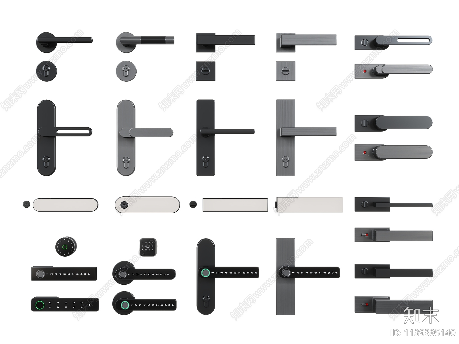 现代极简门把手3D模型下载【ID:1139395140】