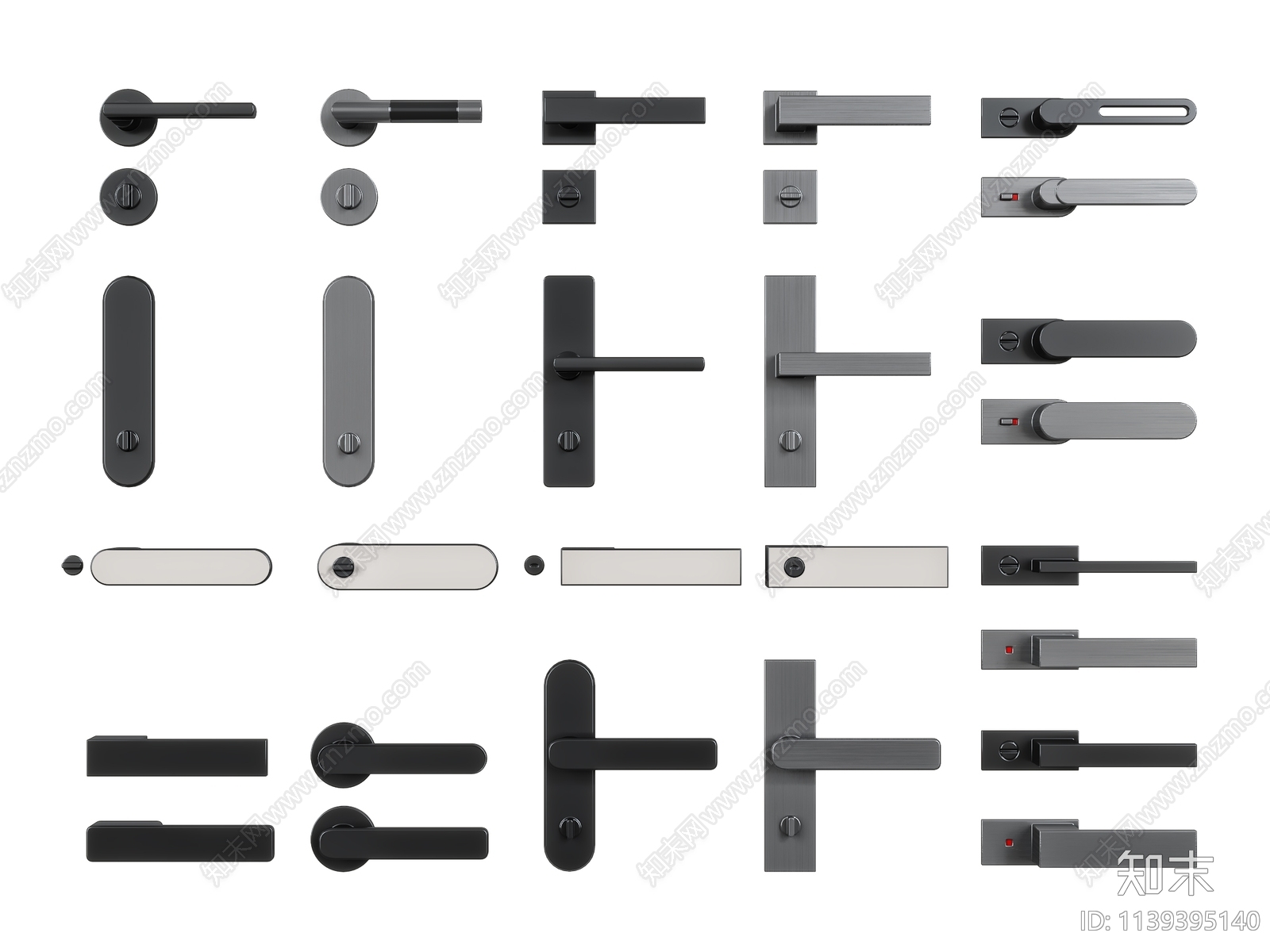 现代极简门把手3D模型下载【ID:1139395140】