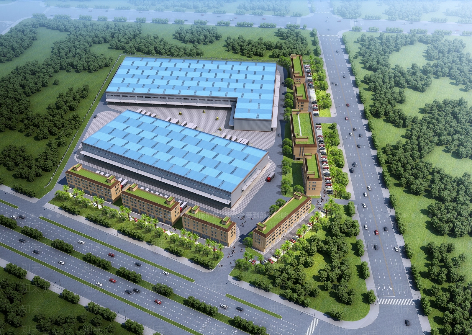 现代工业厂房3D模型下载【ID:1139360225】