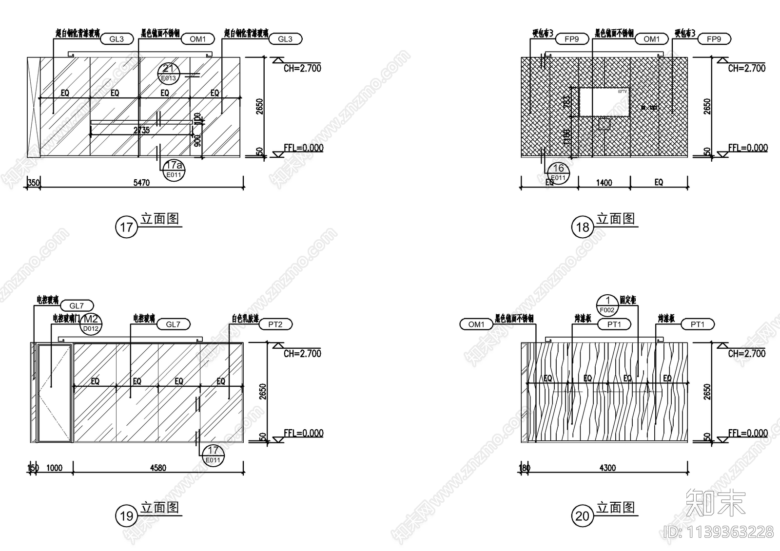 办公室墙身大样节点cad施工图下载【ID:1139363228】