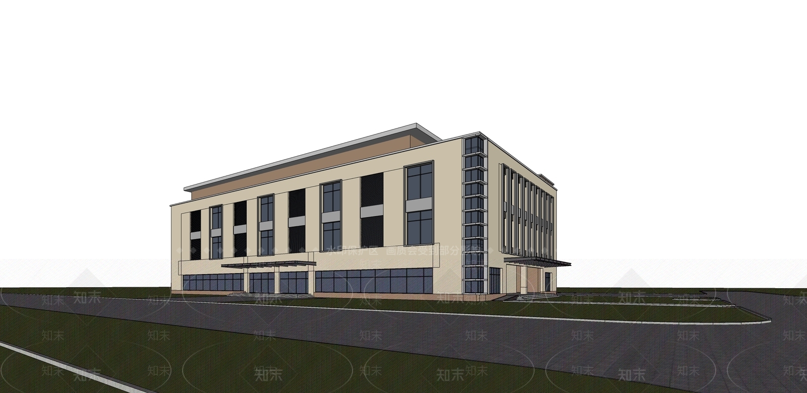 现代体育建筑SU模型下载【ID:1139365137】