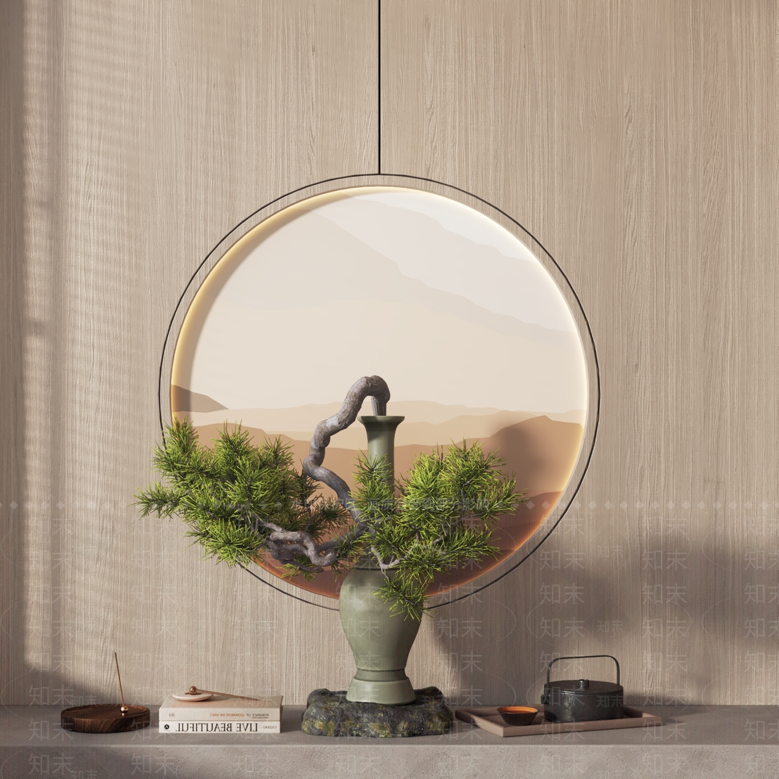 新中式盆景3D模型下载【ID:1139367773】