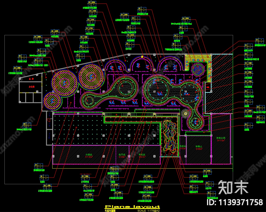 1300平方精品超市效果图cad施工图下载【ID:1139371758】