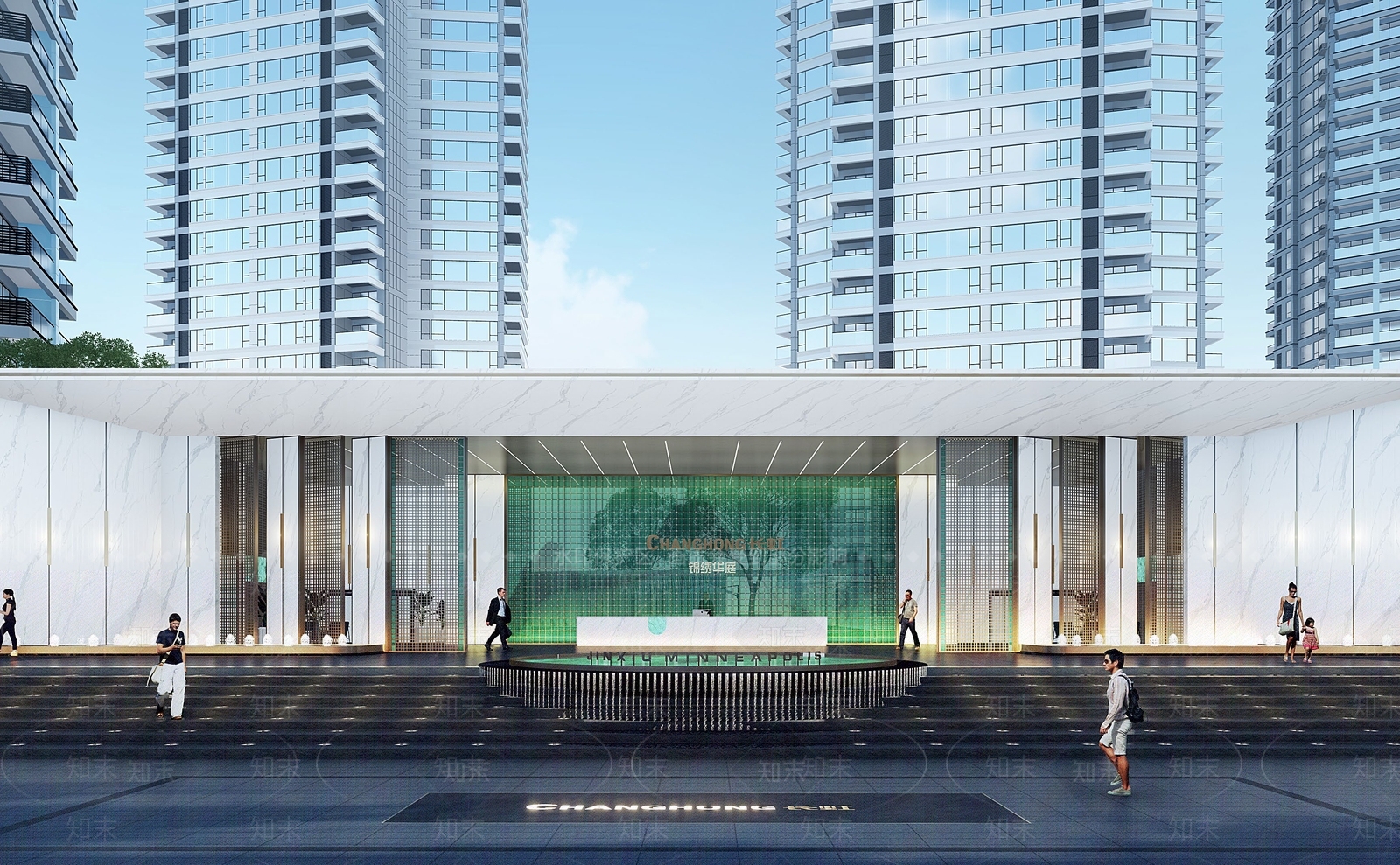 现代小区大门SU模型下载【ID:1139372615】