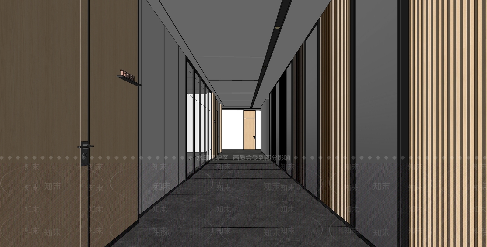 现代公司过道SU模型下载【ID:1139373078】