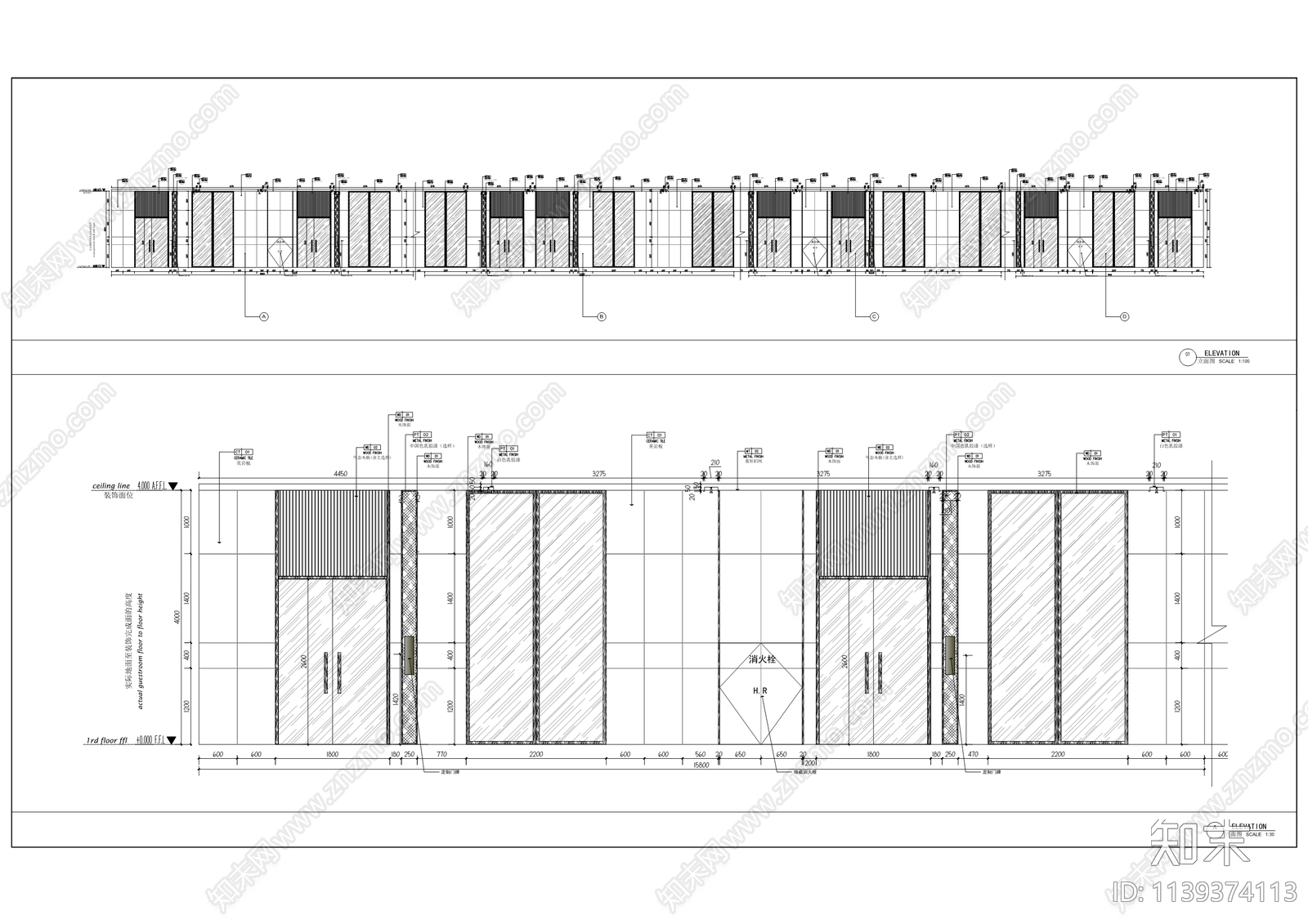 校区教学实训楼装饰cad施工图下载【ID:1139374113】