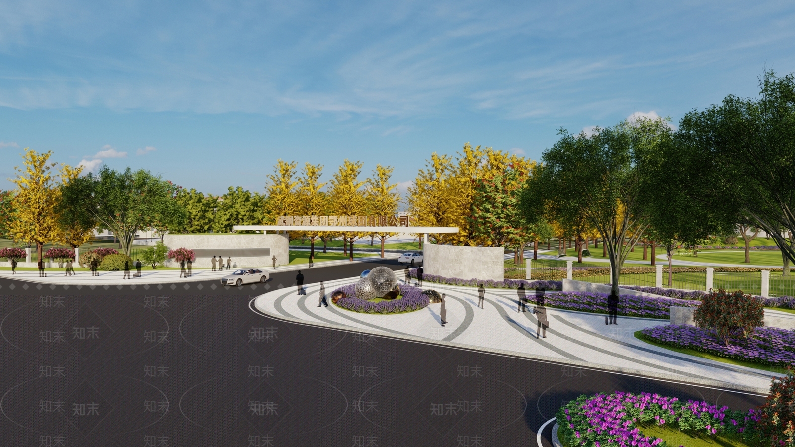 现代工区广场大门SU模型下载【ID:1139374370】