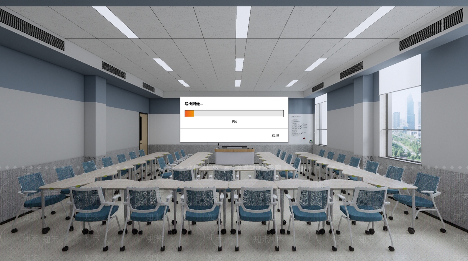 现代学校教室SU模型下载【ID:1139376903】