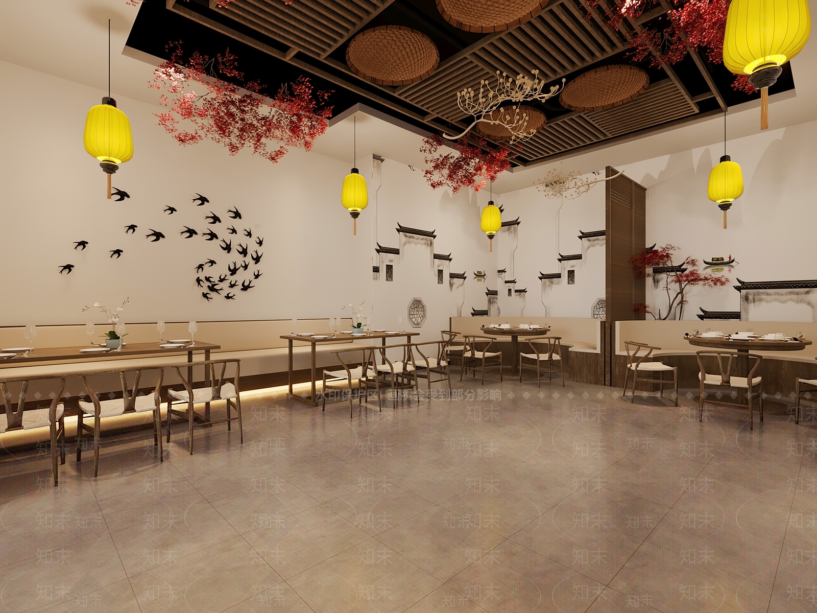 新中式中餐厅3D模型下载【ID:1139774806】_知末3d模型网