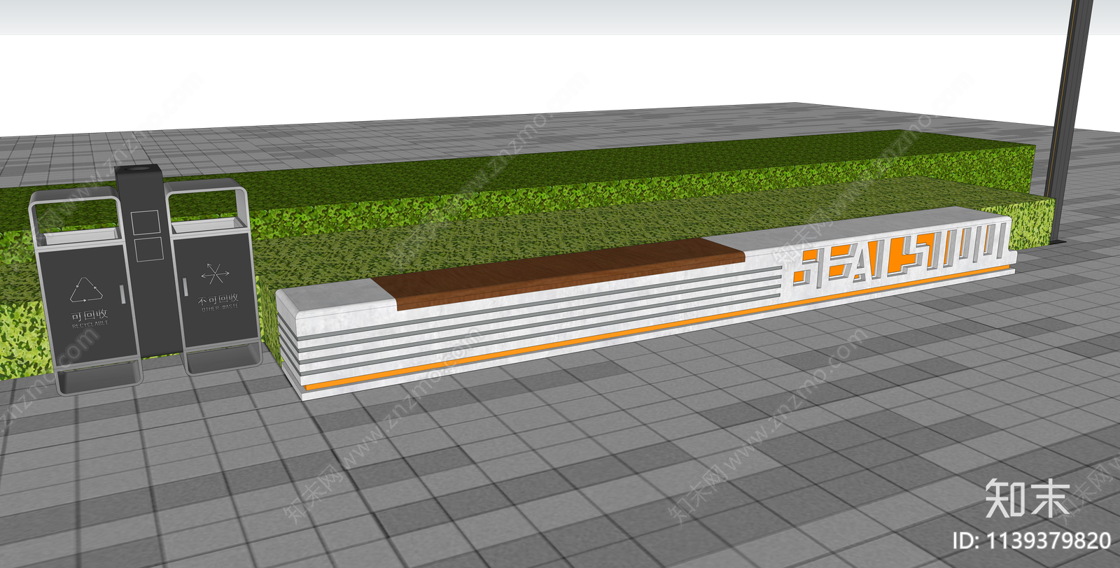 现代整石景观座椅SU模型下载【ID:1139379820】