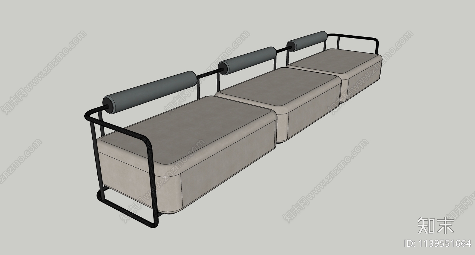 现代多人沙发SU模型下载【ID:1139551664】