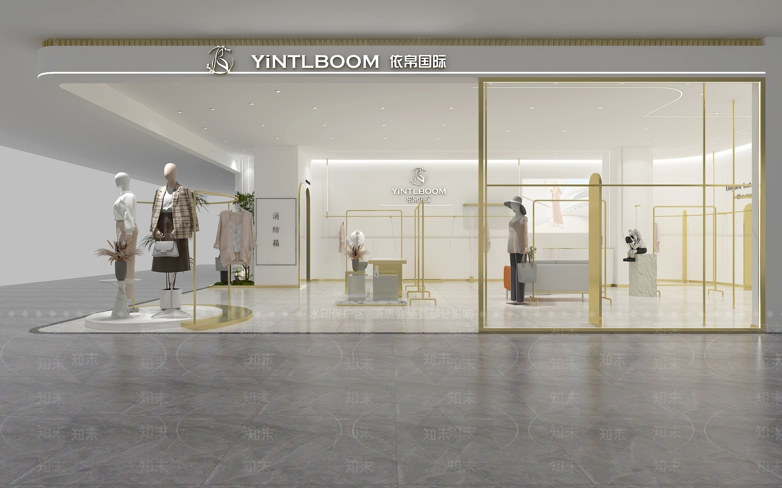 现代服装鞋店3D模型下载【ID:1139381186】