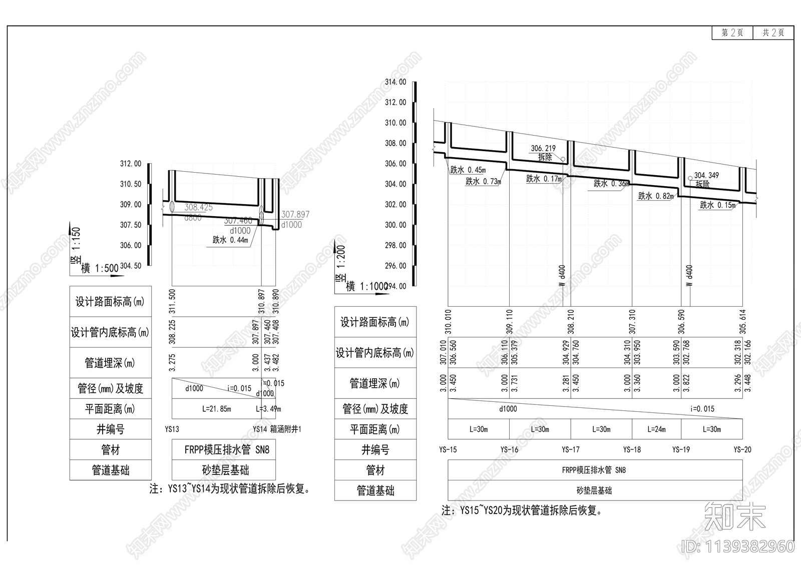 百安大道排水系统完善工程cad施工图下载【ID:1139382960】