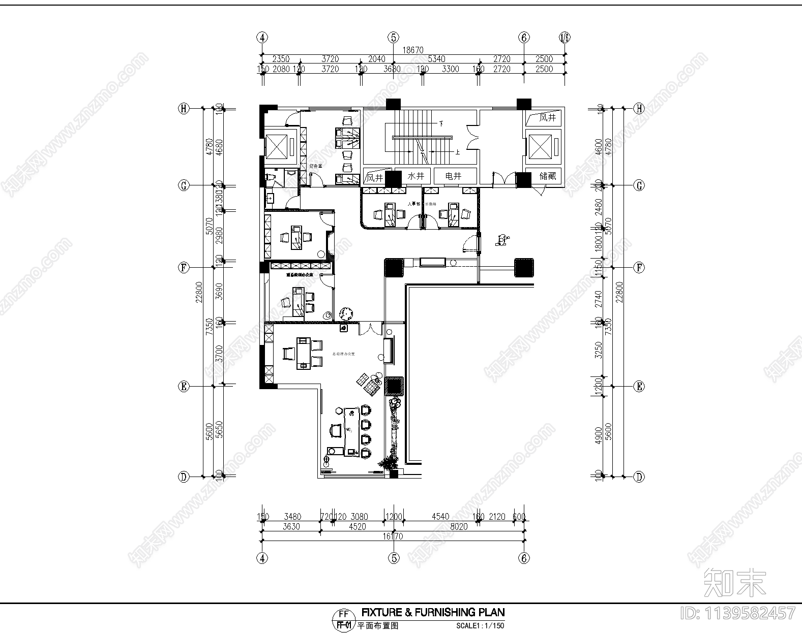 办公室cad施工图下载【ID:1139582457】