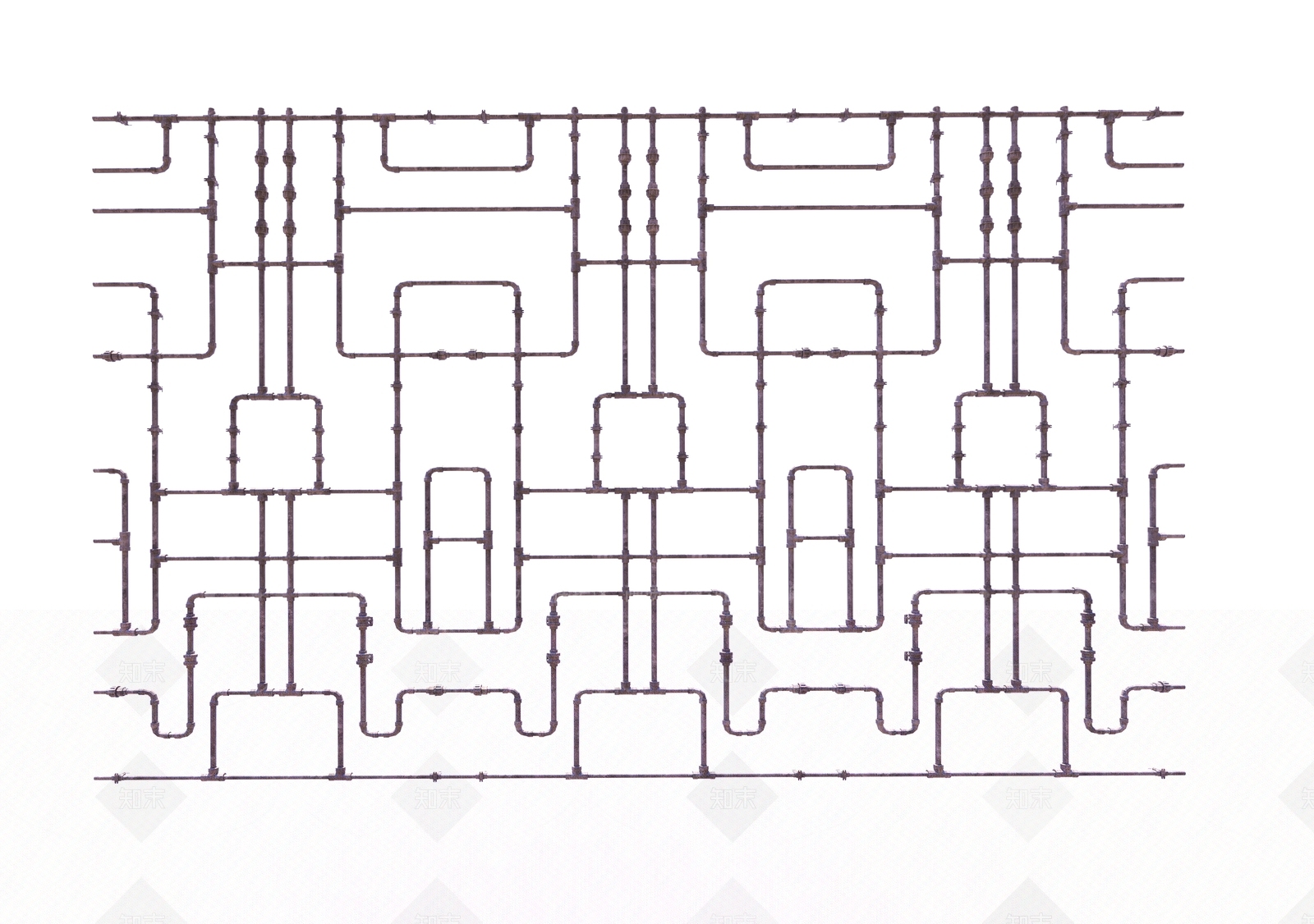 阀门管道3D模型下载【ID:1139393810】