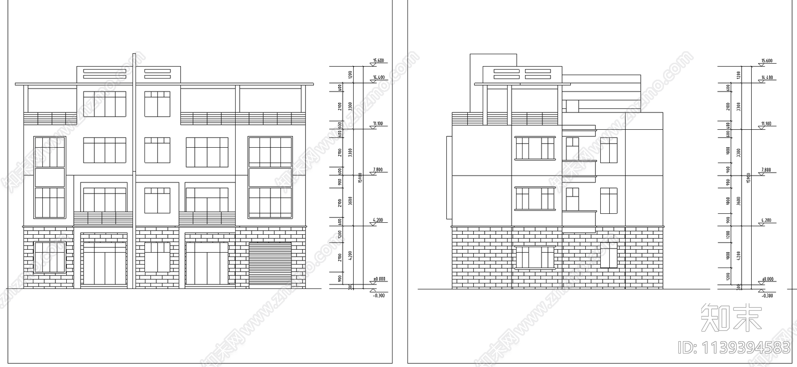 住宅建筑cad施工图下载【ID:1139394583】