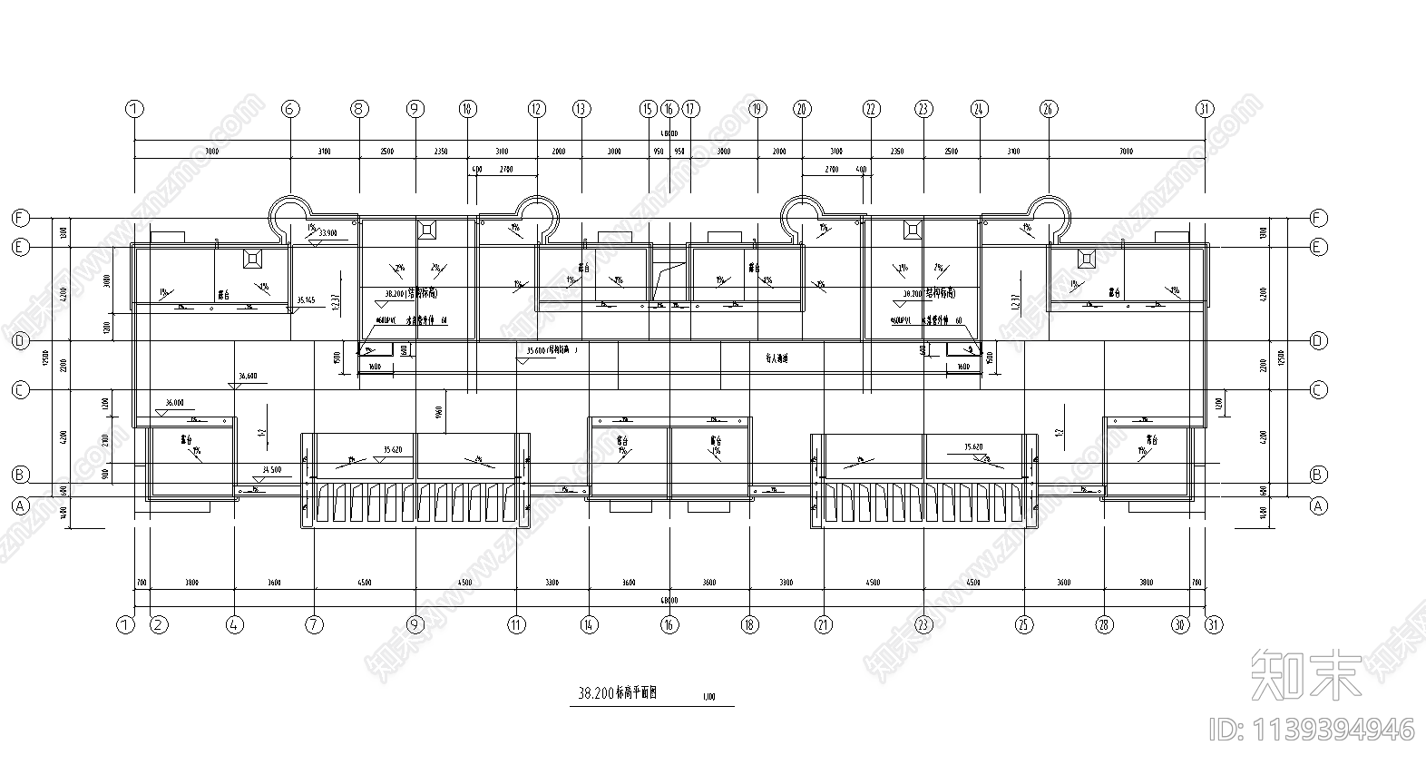 住宅区建筑cad施工图下载【ID:1139394946】