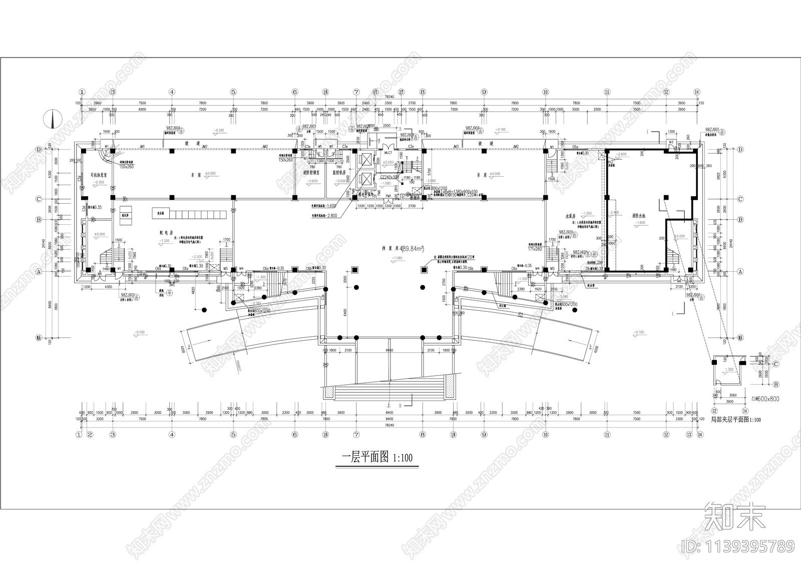 现代多层行政服务办公楼建筑施工图下载【ID:1139395789】