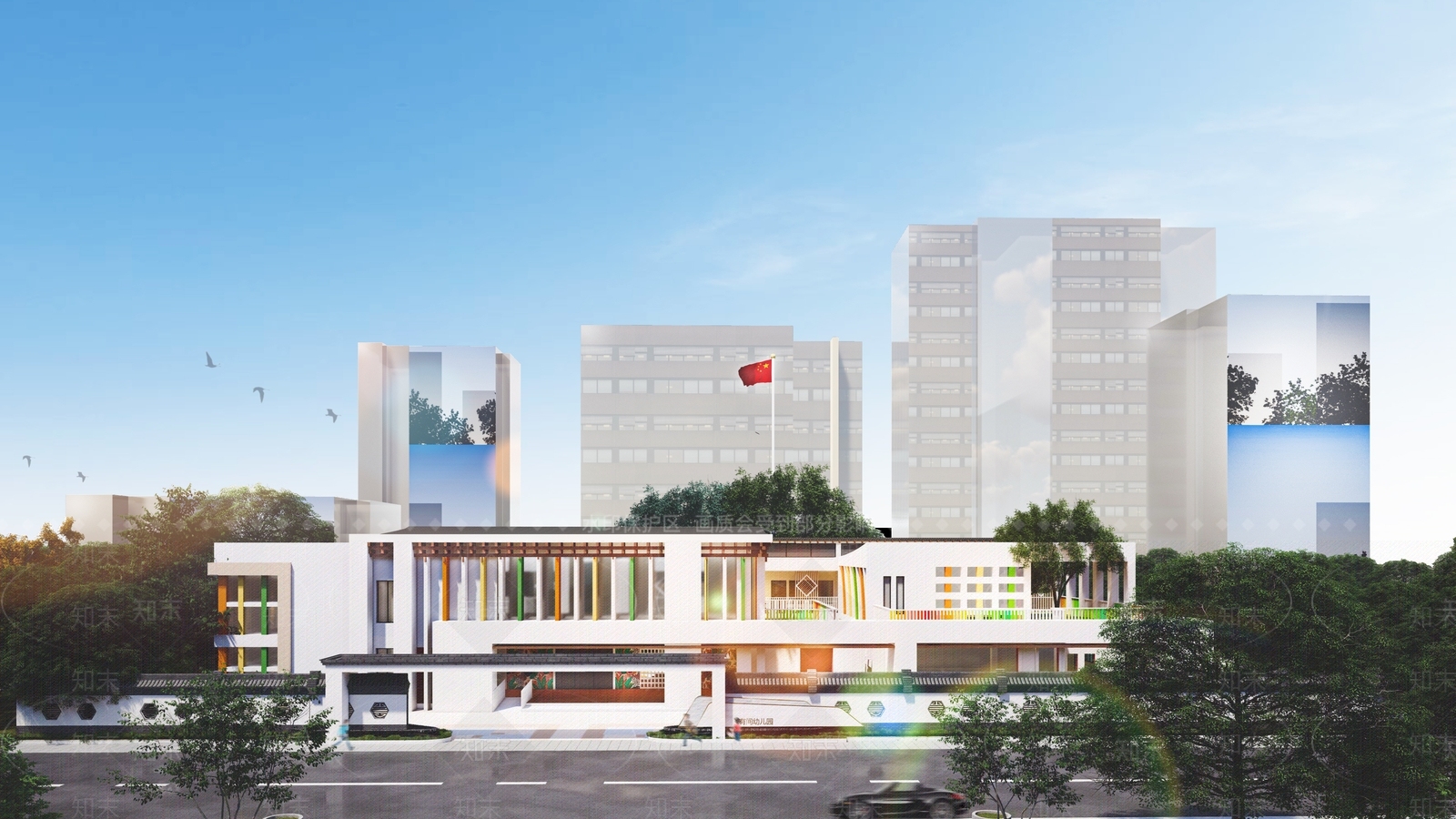 现代幼儿园建筑SU模型下载【ID:1139400908】