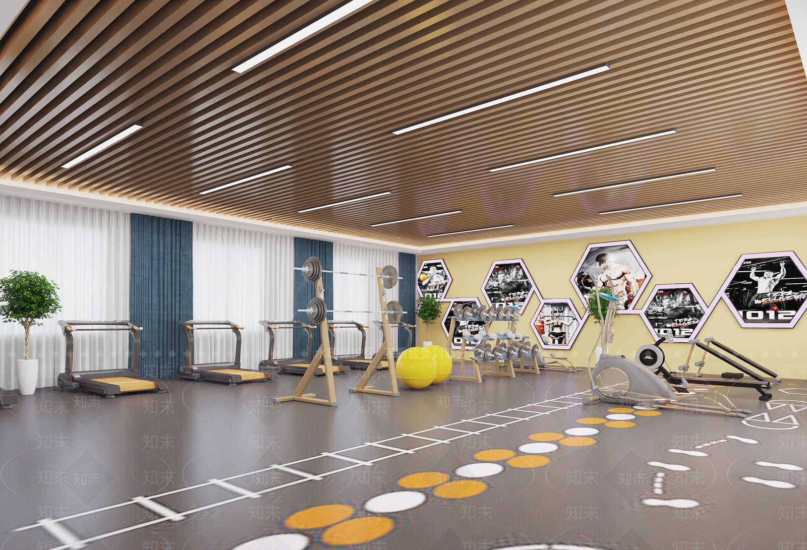 现代健身房3D模型下载【ID:1139402902】