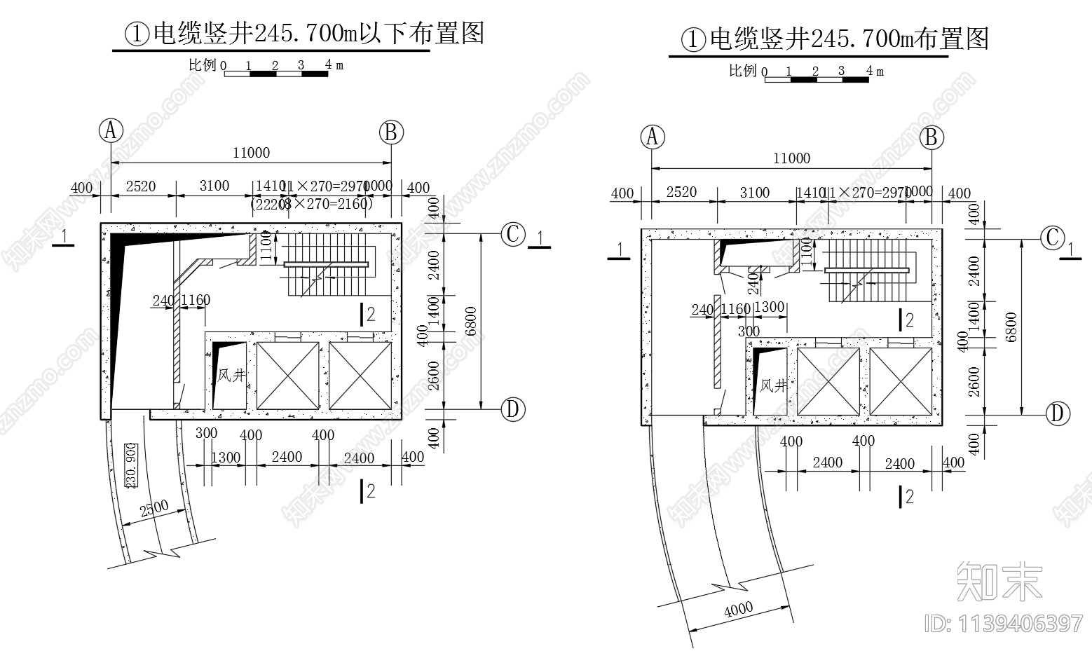 电缆竖井平洞口布置图cad施工图下载【ID:1139406397】