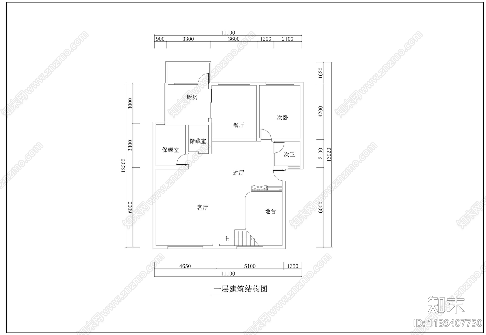 跃层公寓室内装修cad施工图下载【ID:1139407750】