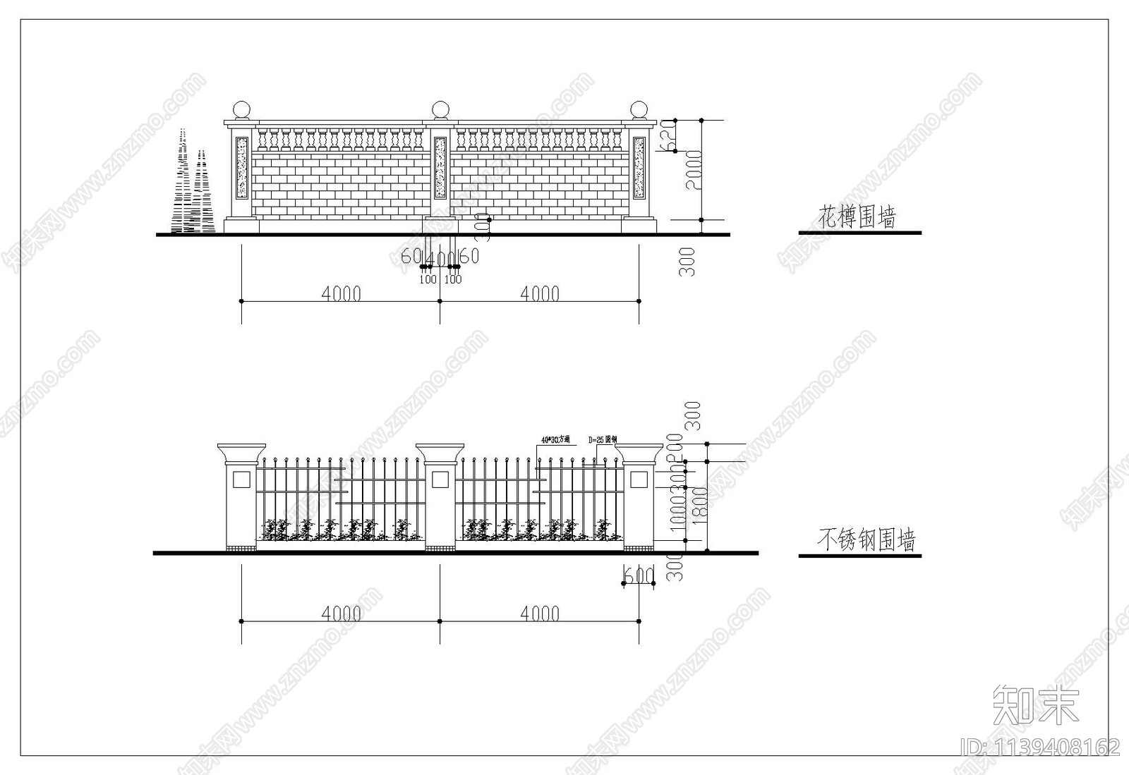 8种大门建筑cad施工图下载【ID:1139408162】