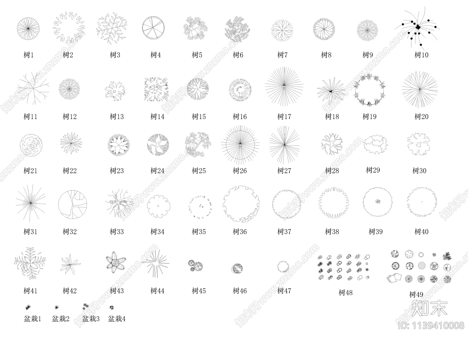 家具门窗植物装饰施工图下载【ID:1139410008】