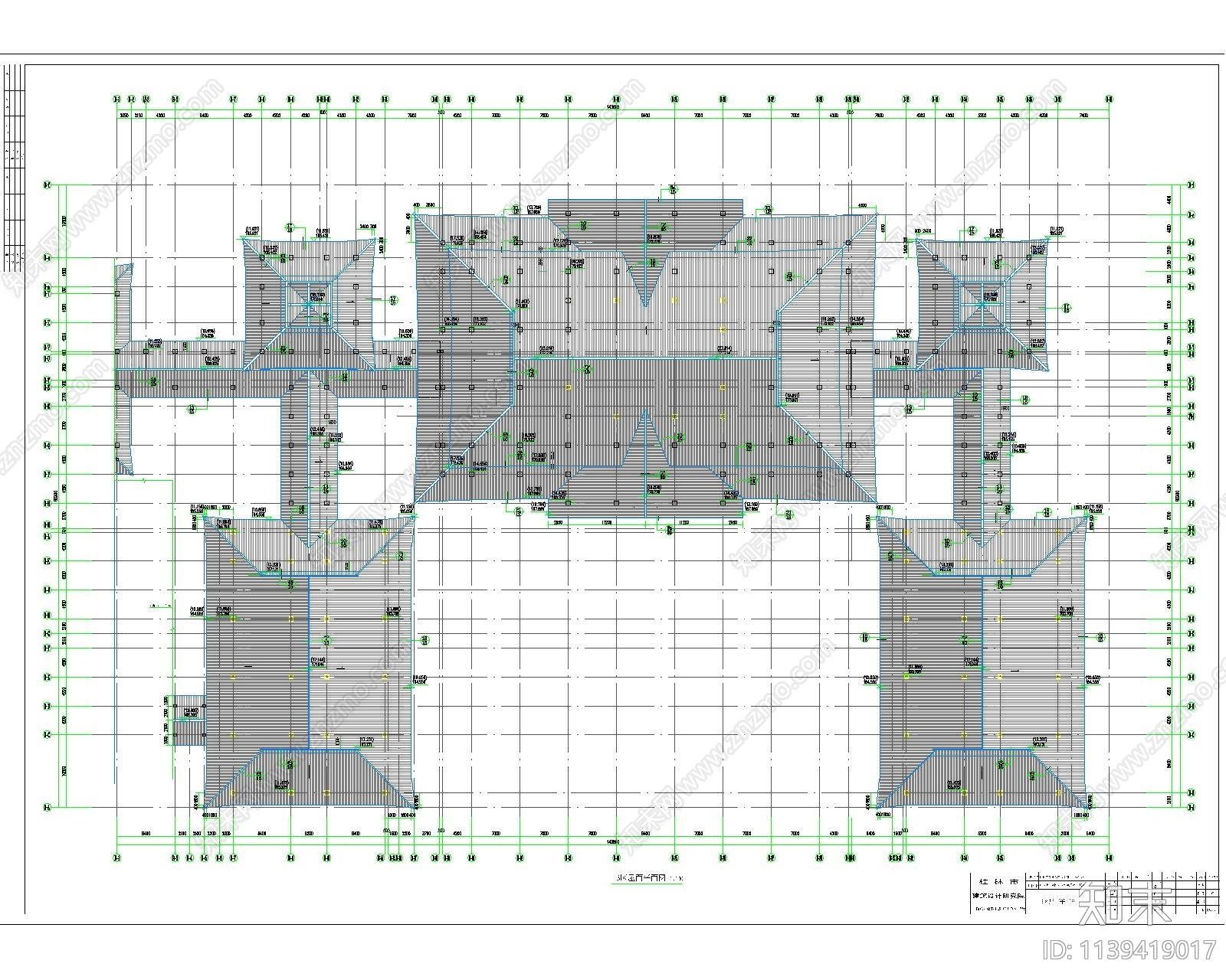 大型中式展馆建筑cad施工图下载【ID:1139419017】