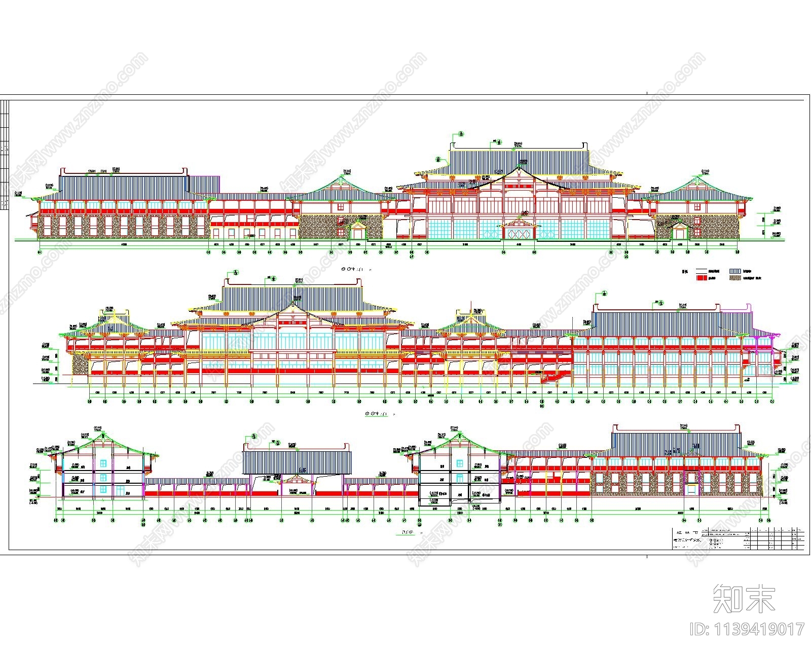 大型中式展馆建筑cad施工图下载【ID:1139419017】