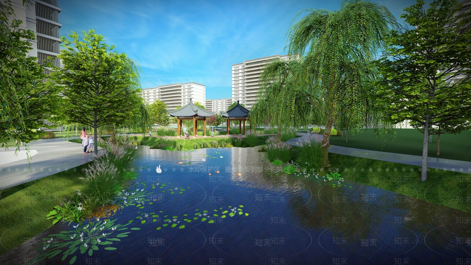 现代小区建筑SU模型下载【ID:1139419316】