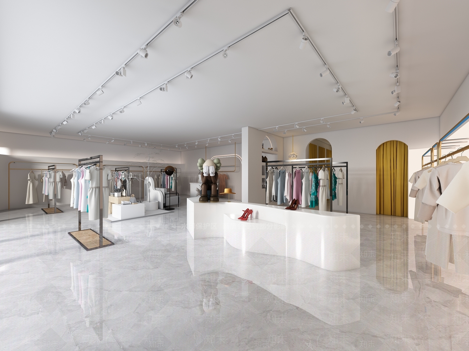 现代女装服装店3D模型下载【ID:1139428648】