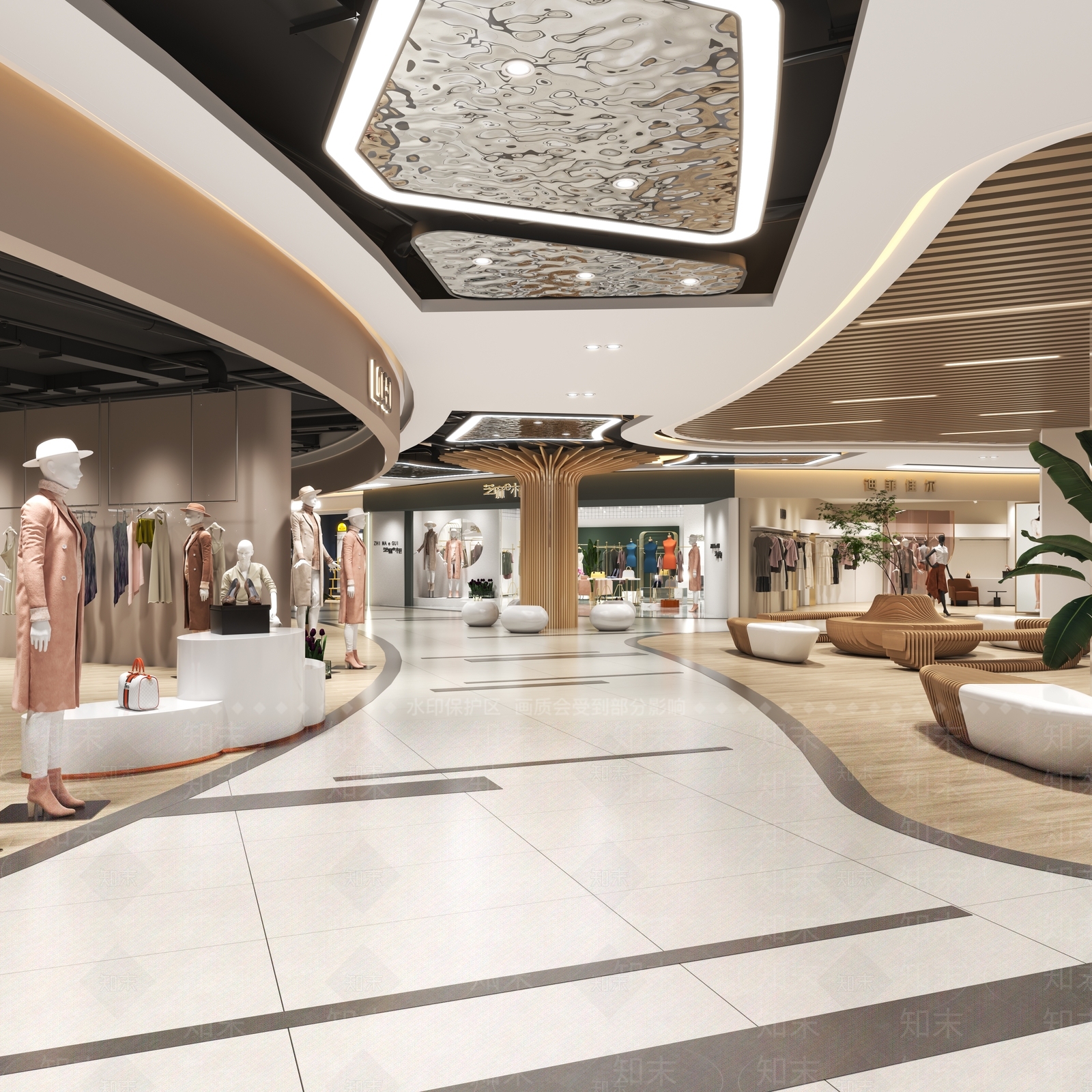 现代商场过道3D模型下载【ID:1139436995】