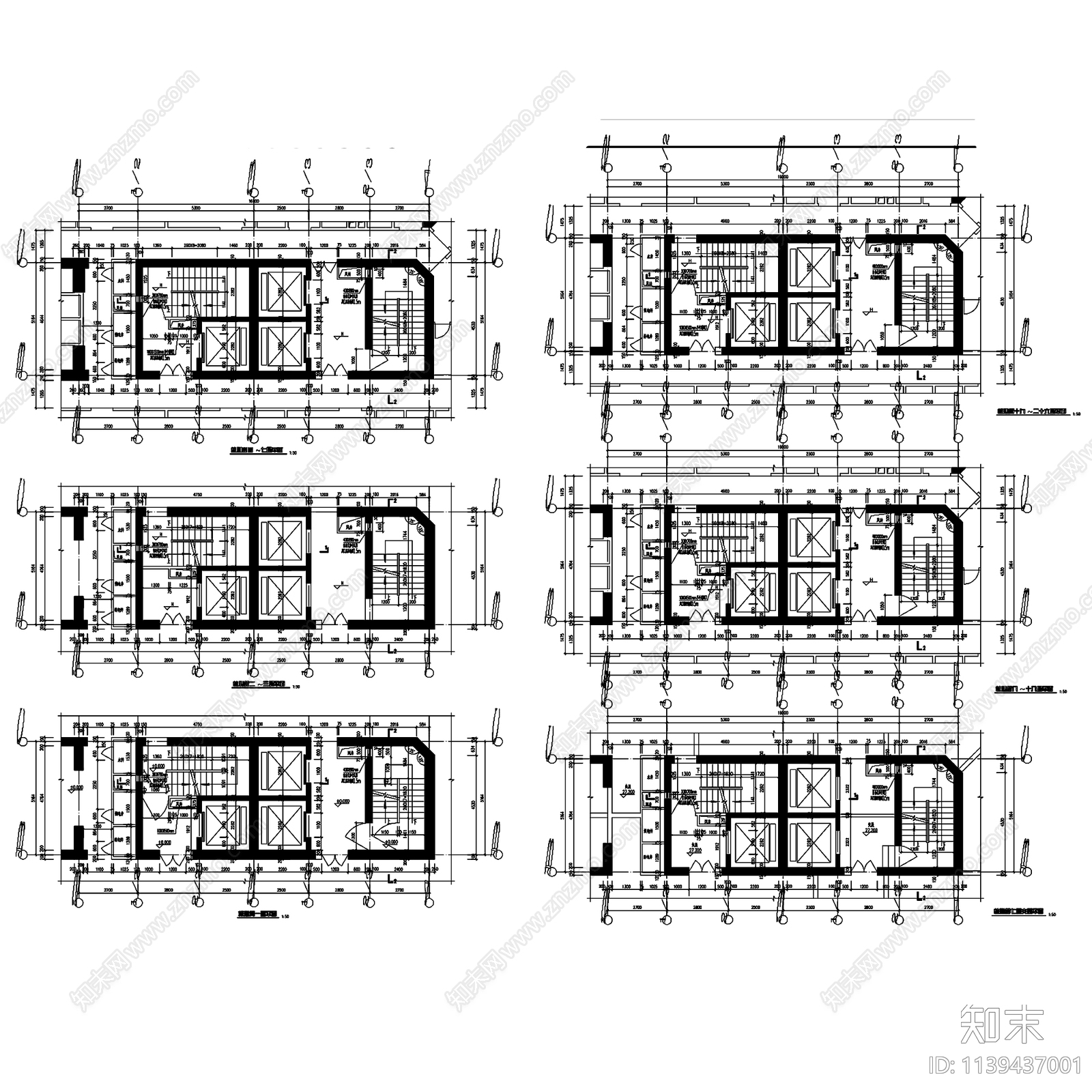 楼梯电梯井详图施工图下载【ID:1139437001】