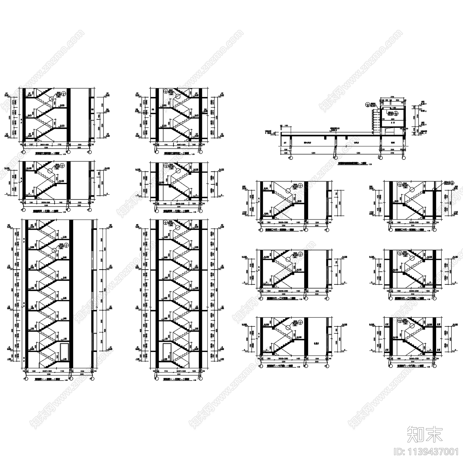 楼梯电梯井详图施工图下载【ID:1139437001】