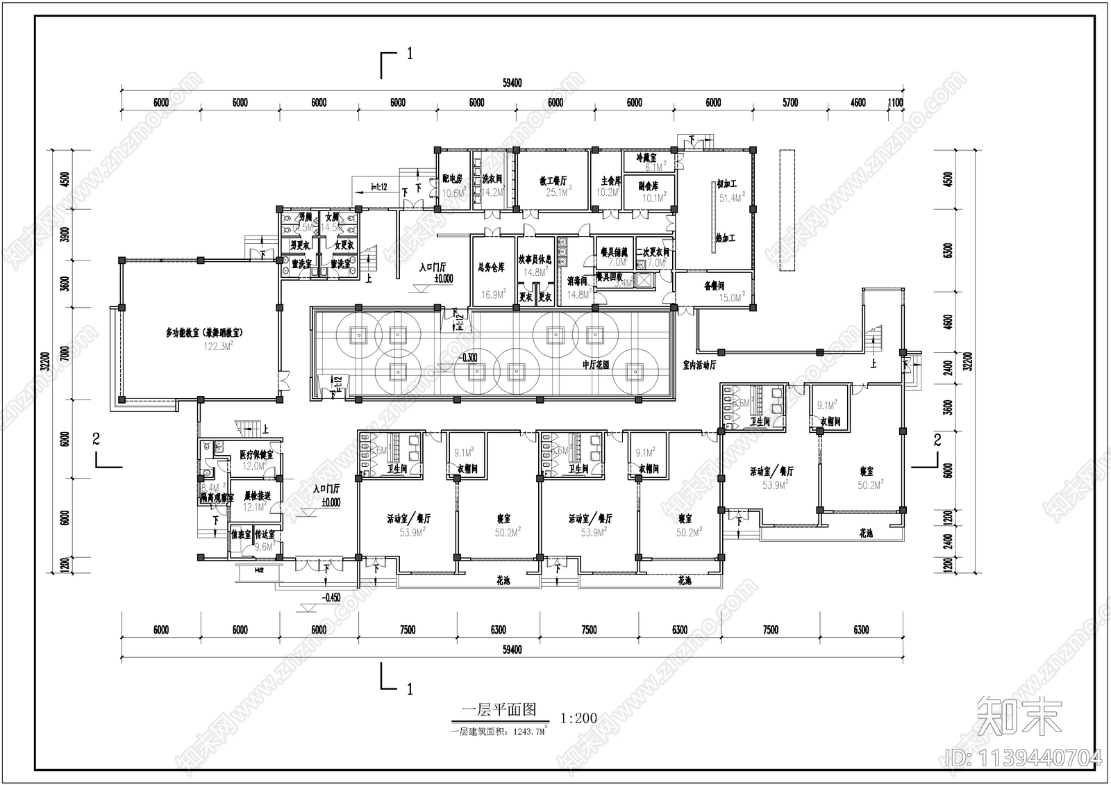 幼儿园建筑cad施工图下载【ID:1139440704】