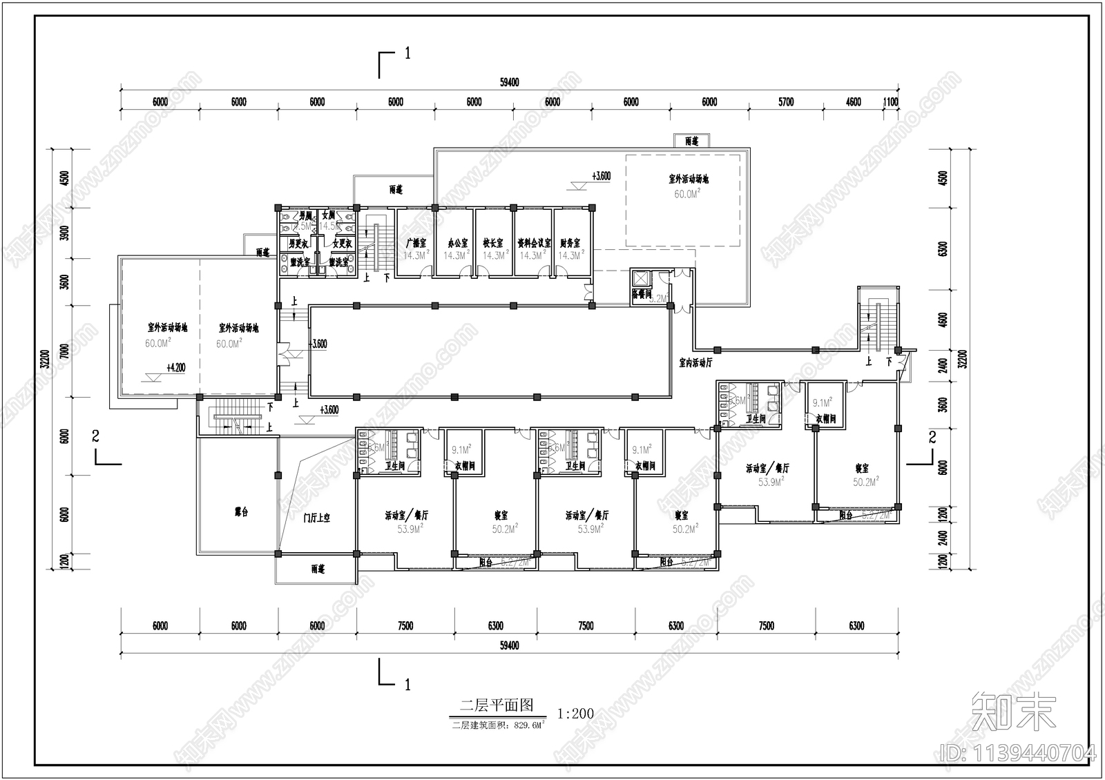 幼儿园建筑cad施工图下载【ID:1139440704】