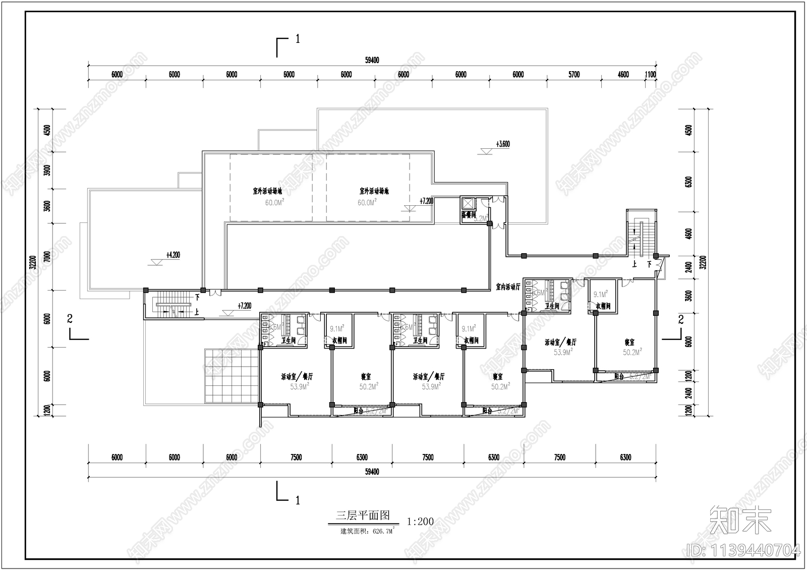 幼儿园建筑cad施工图下载【ID:1139440704】