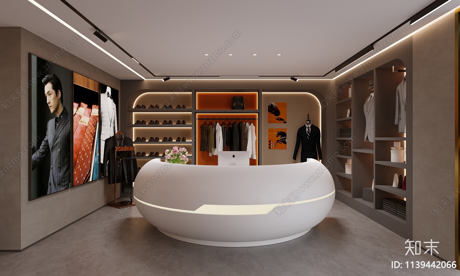 现代高端服装店3D模型下载【ID:1139442066】