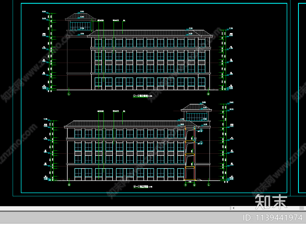 学校实训楼建筑cad施工图下载【ID:1139441974】